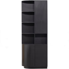 Laden Sie das Bild in den Galerie-Viewer, FINCA STORAGE CABINET ROUND LEFT 78 CM PINE DEEP BLACK [fsc]