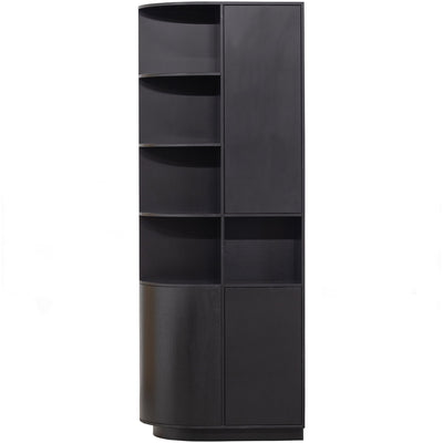 FINCA STORAGE CABINET ROUND LEFT 78 CM PINE DEEP BLACK [fsc]