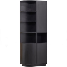 Laden Sie das Bild in den Galerie-Viewer, FINCA STORAGE CABINET ROUND LEFT 78 CM PINE DEEP BLACK [fsc]