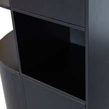 Laden Sie das Bild in den Galerie-Viewer, FINCA STORAGE CABINET ROUND LEFT 78 CM PINE DEEP BLACK [fsc]