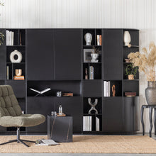 Laden Sie das Bild in den Galerie-Viewer, FINCA OPEN SHELF CABINET 40 CM PINE DEEP BLACK [fsc]
