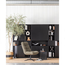 Laden Sie das Bild in den Galerie-Viewer, FINCA TV UNIT ROUND RIGHT 78 CM PINE DEEP BLACK [fsc]