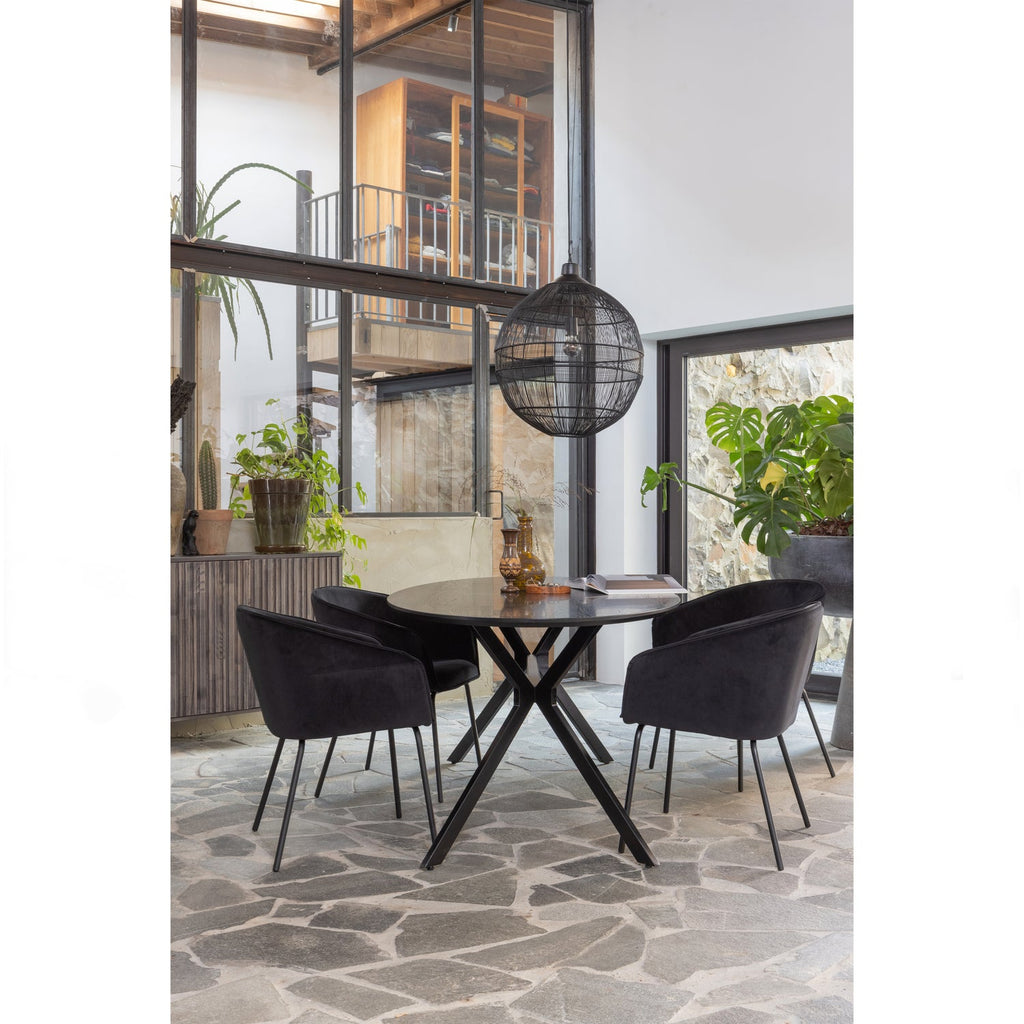 BRUNO DINING TABLE OVAL MDF BLACK 220x100CM