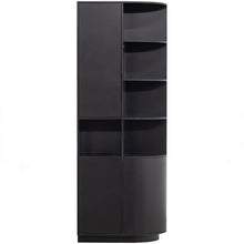 Laden Sie das Bild in den Galerie-Viewer, FINCA STORAGE CABINET ROUND RIGHT 78CM PINE DEEP BLACK [fsc]