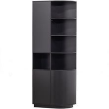Laden Sie das Bild in den Galerie-Viewer, FINCA STORAGE CABINET ROUND RIGHT 78CM PINE DEEP BLACK [fsc]