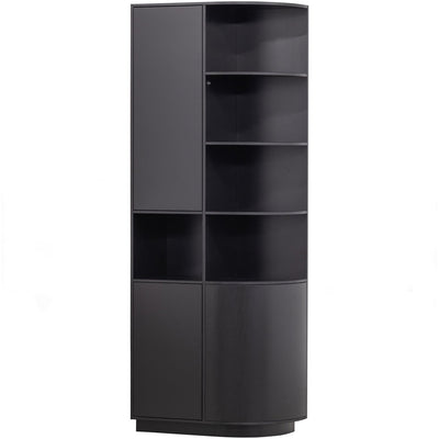 FINCA STORAGE CABINET ROUND RIGHT 78CM PINE DEEP BLACK [fsc]