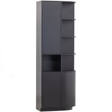 Laden Sie das Bild in den Galerie-Viewer, FINCA STORAGE CABINET ROUND RIGHT 78CM PINE DEEP BLACK [fsc]