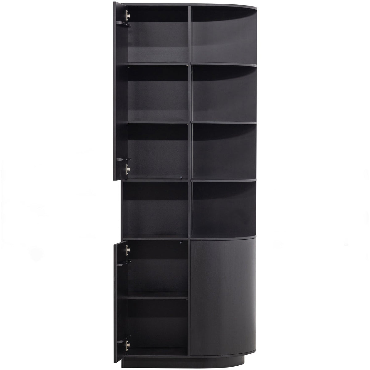 FINCA STORAGE CABINET ROUND RIGHT 78CM PINE DEEP BLACK [fsc]