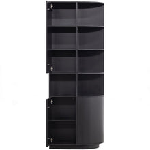 Laden Sie das Bild in den Galerie-Viewer, FINCA STORAGE CABINET ROUND RIGHT 78CM PINE DEEP BLACK [fsc]