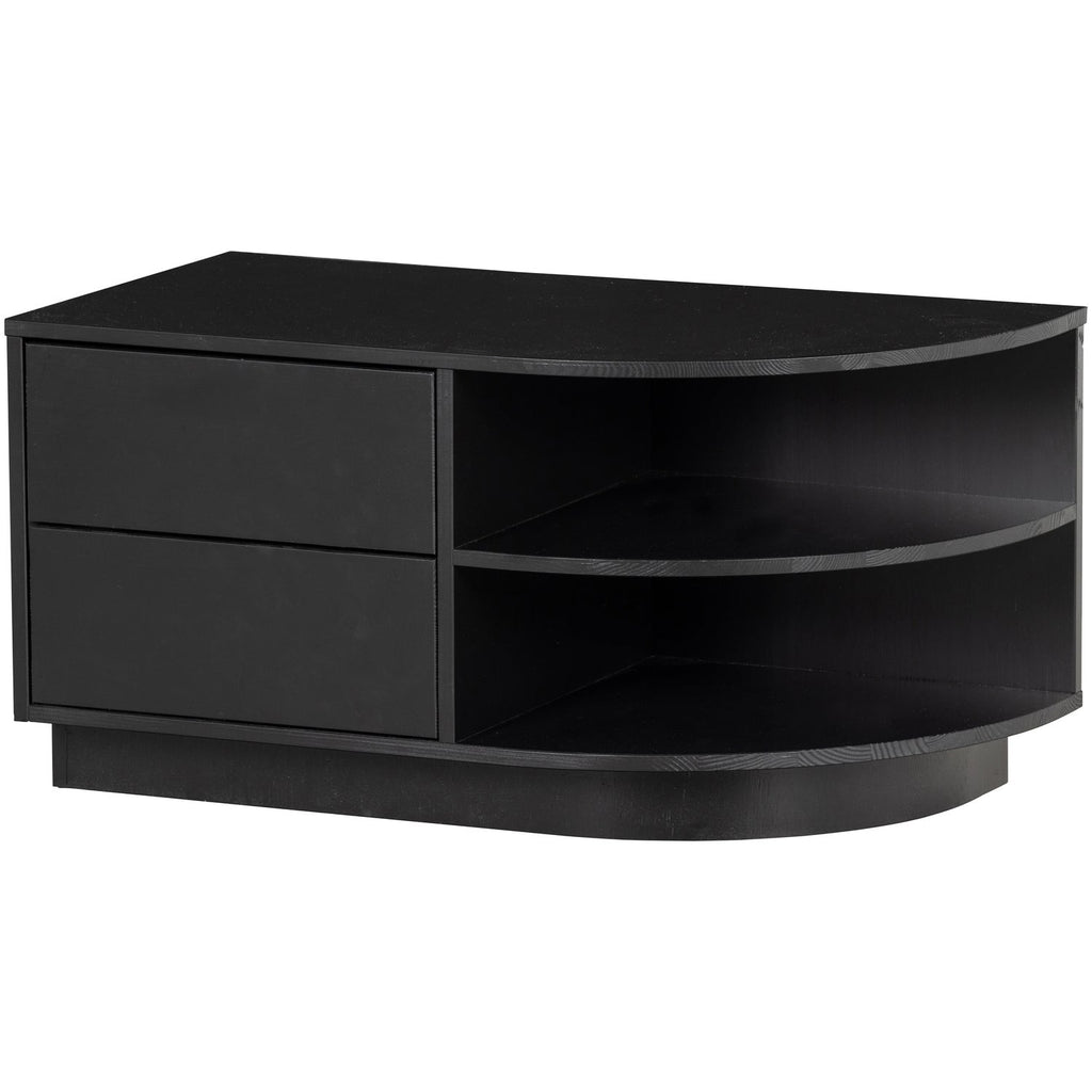 FINCA TV UNIT ROUND RIGHT 78 CM PINE DEEP BLACK [fsc]