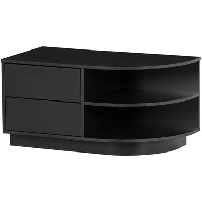 FINCA TV UNIT ROUND RIGHT 78 CM PINE DEEP BLACK [fsc]