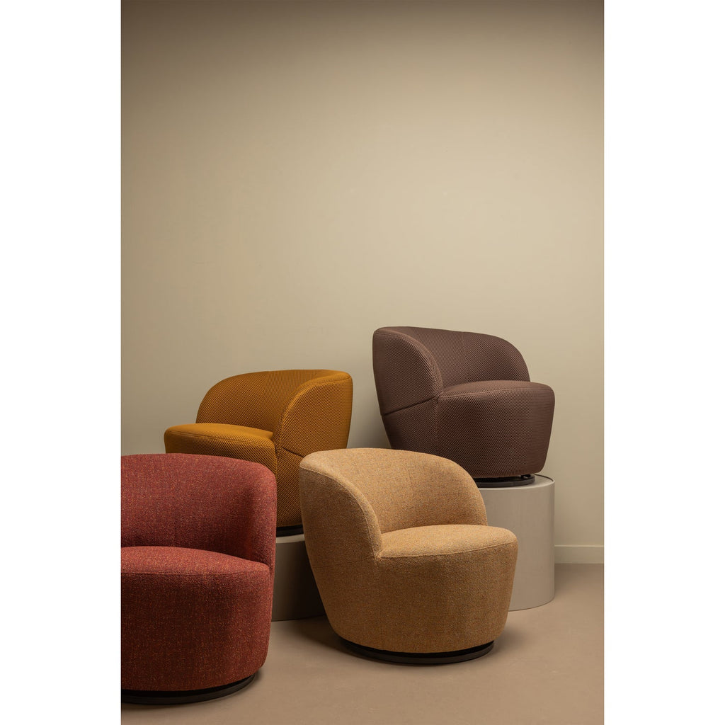 SERRA SWIVEL CHAIR WOVEN FABRIC CURRY MELANGE
