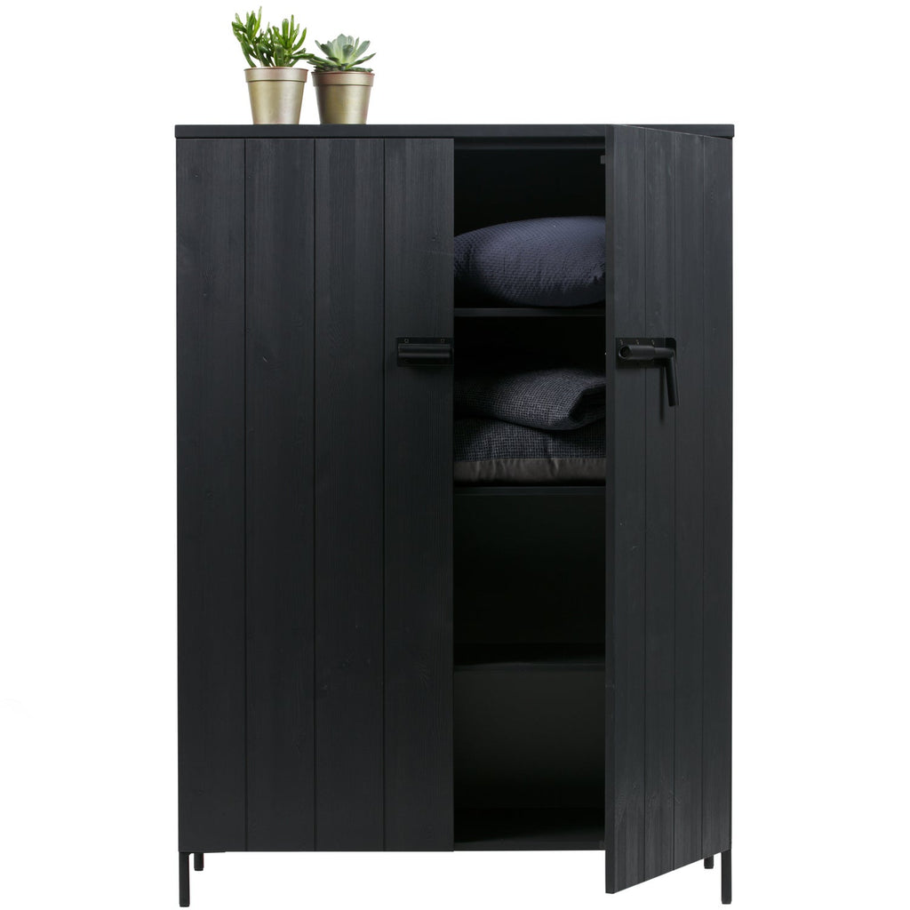 BRUUT 2 DOOR CABINET PINE BLACK [fsc]