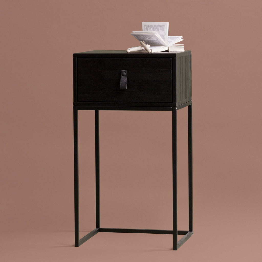 ZOLA NIGHTSTAND WITH DRAWER BLACK [fsc]