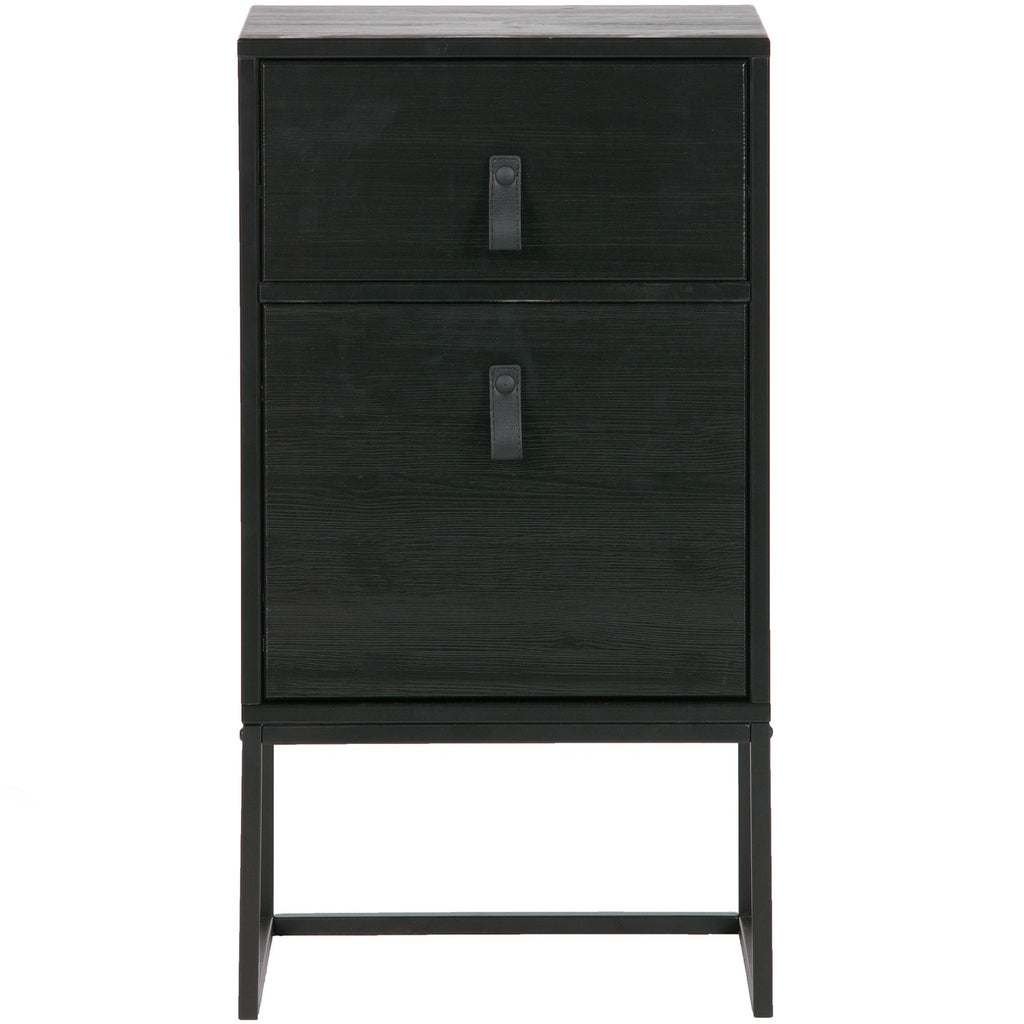 ZOLA NIGHTSTAND WITH DRAWER AND DOOR BLACK [fsc]