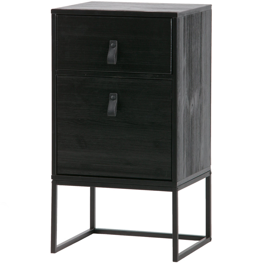 ZOLA NIGHTSTAND WITH DRAWER AND DOOR BLACK [fsc]