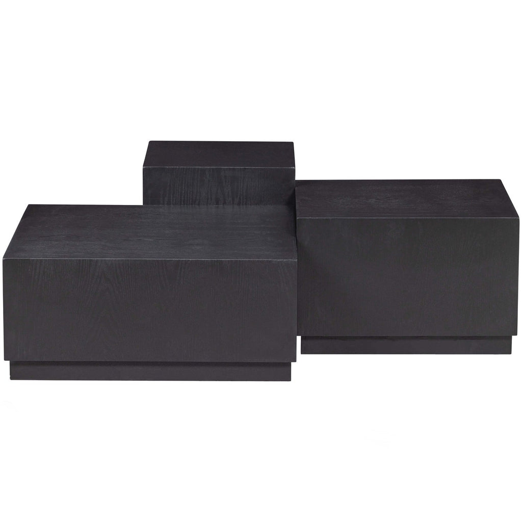 PIM SIDE TABLE WOOD BLACK - SET OF 3