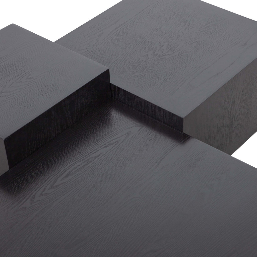 PIM SIDE TABLE WOOD BLACK - SET OF 3