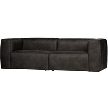Load image into Gallery viewer, BEAN 3.5-SEATER SOFA ECO LEATHER BLACK