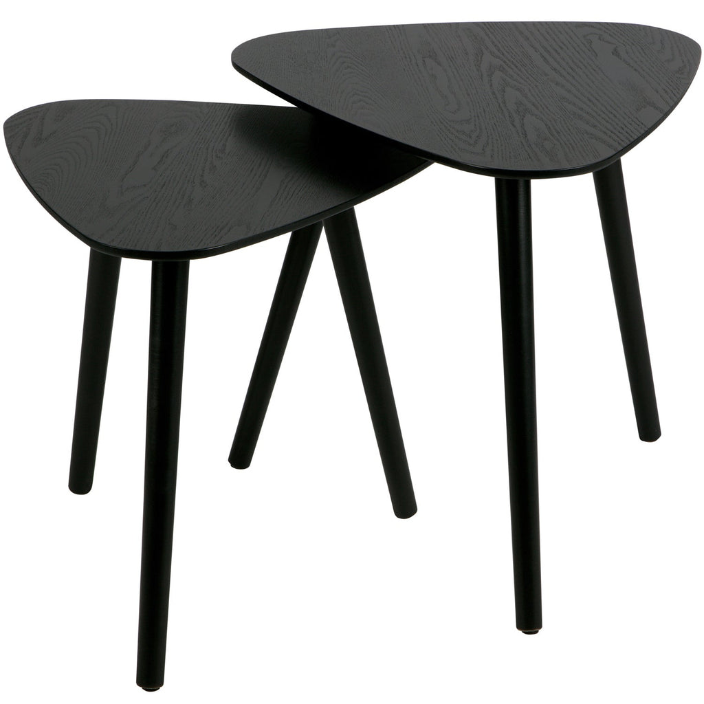 NILA SIDETABLES WOOD BLACK - SET OF 2