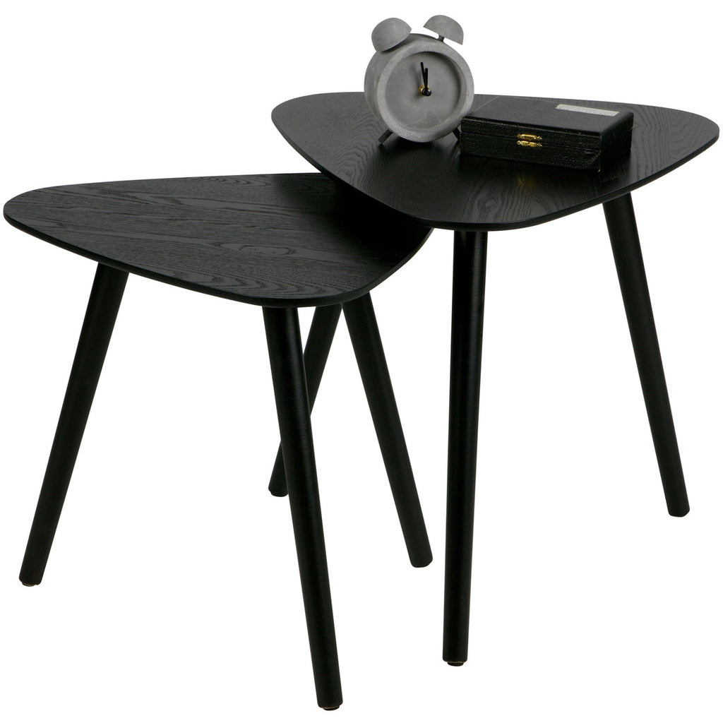 NILA SIDETABLES WOOD BLACK - SET OF 2