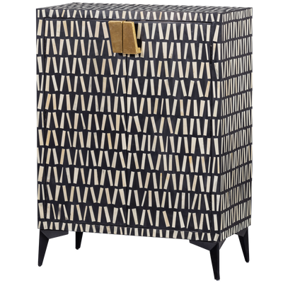 MENNE CABINET WOOD BLACK/WHITE