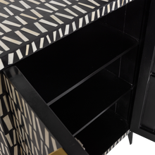 Cargar imagen en el visor de la galería, MENNE CABINET WOOD BLACK/WHITE