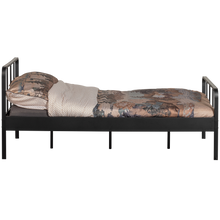 Laden Sie das Bild in den Galerie-Viewer, MEES QUEEN BED METAL BLACK 120x200CM