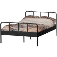 Laden Sie das Bild in den Galerie-Viewer, MEES QUEEN BED METAL BLACK 120x200CM