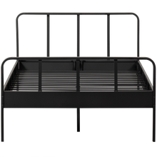 Laden Sie das Bild in den Galerie-Viewer, MEES QUEEN BED METAL BLACK 120x200CM