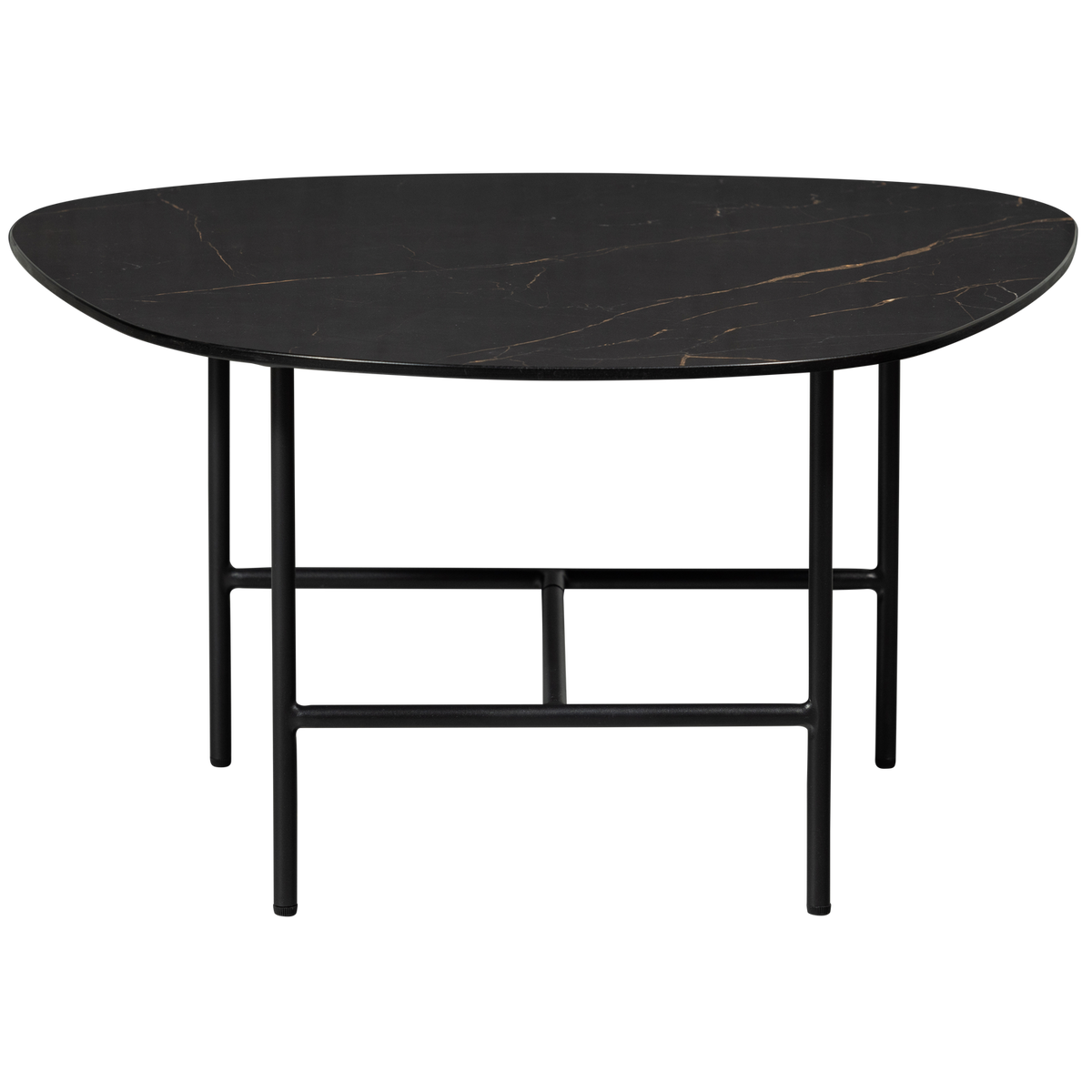 VAJEN COFFEE TABLE WITH MARBLE LOOK TABLETOP BLACK 70x70CM