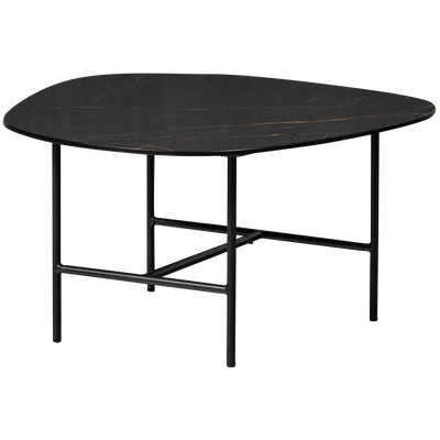 VAJEN COFFEE TABLE WITH MARBLE LOOK TABLETOP BLACK 70x70CM