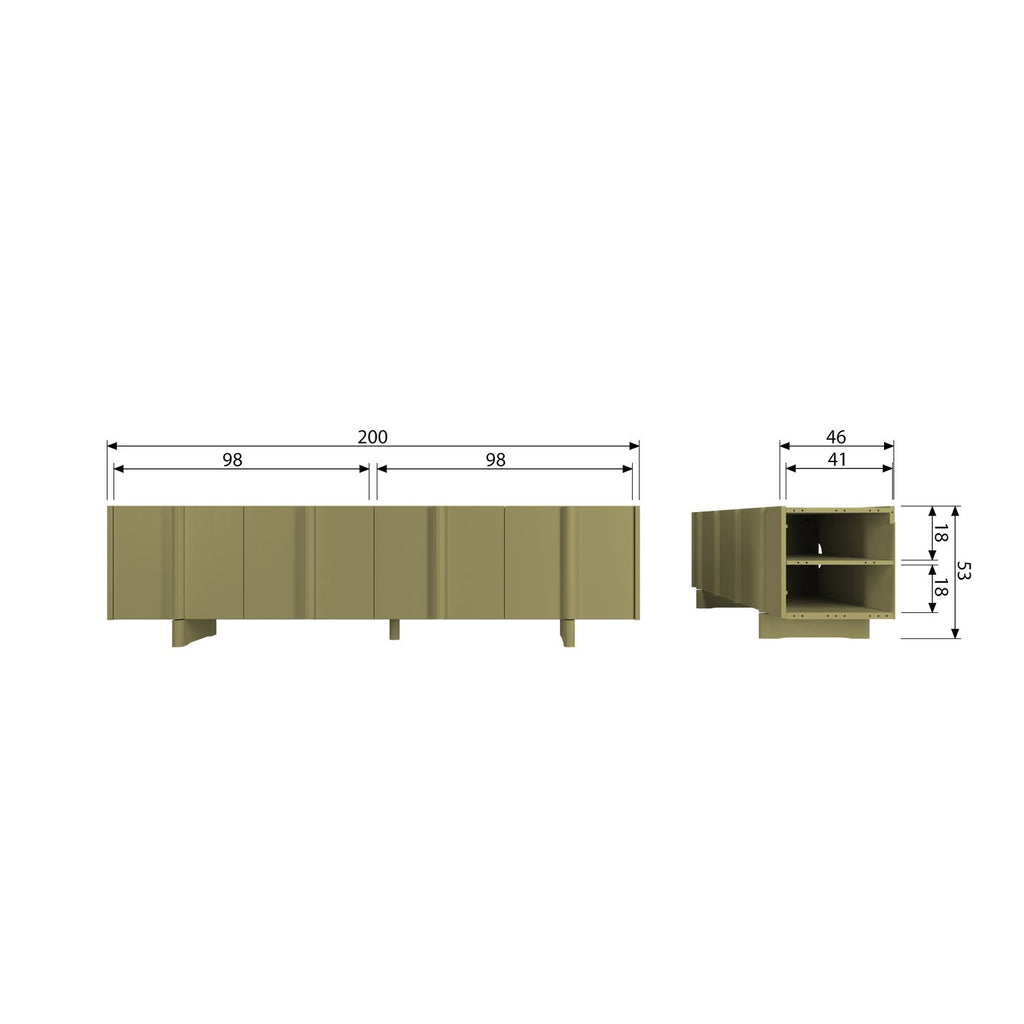 BASU TV UNIT 200CM PINE MOSS [fsc]