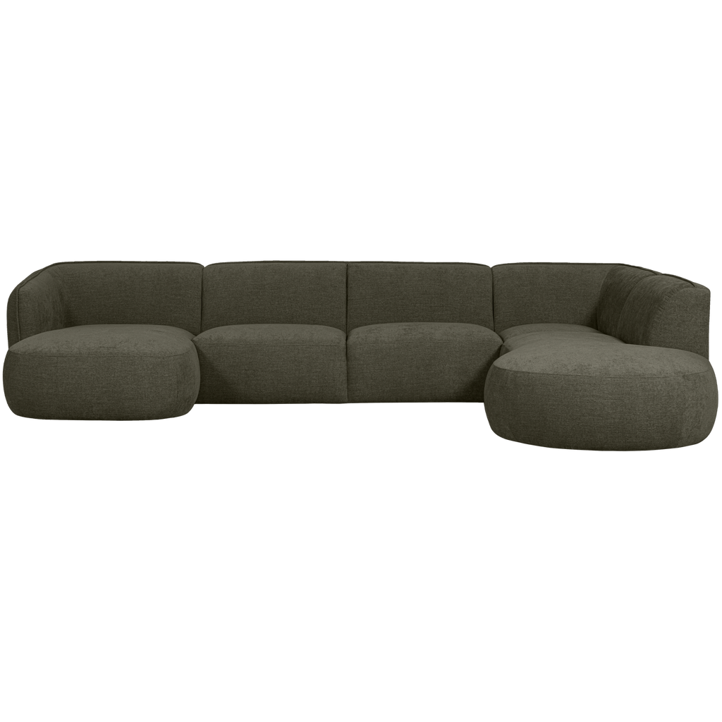 POLLY SOFA U-SHAPE RIGHT WARM GREEN