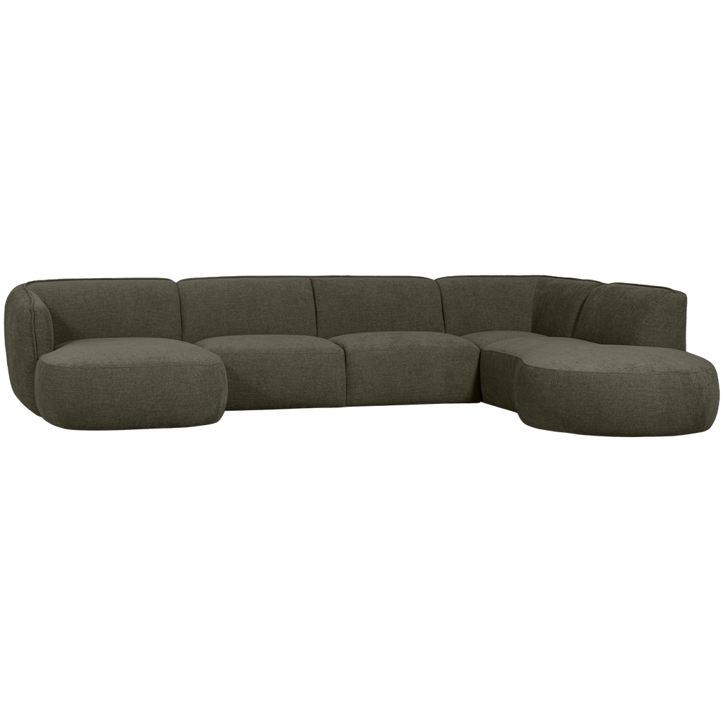 POLLY SOFA U-SHAPE RIGHT WARM GREEN