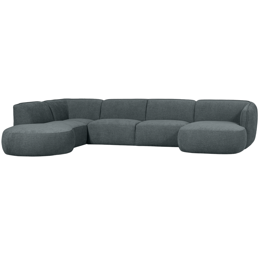 POLLY SOFA U-SHAPE LEFT BLUE/GREEN