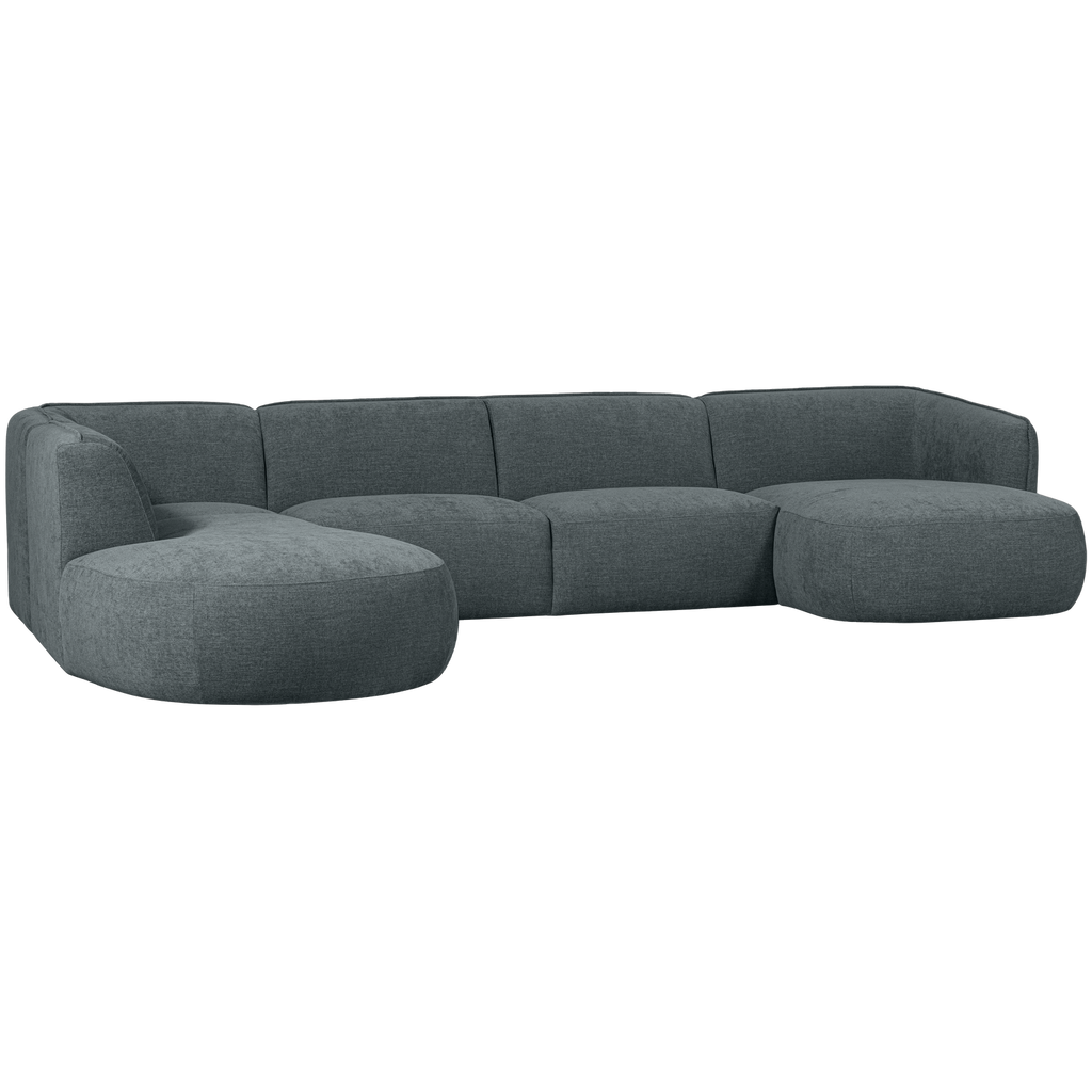 POLLY SOFA U-SHAPE LEFT BLUE/GREEN