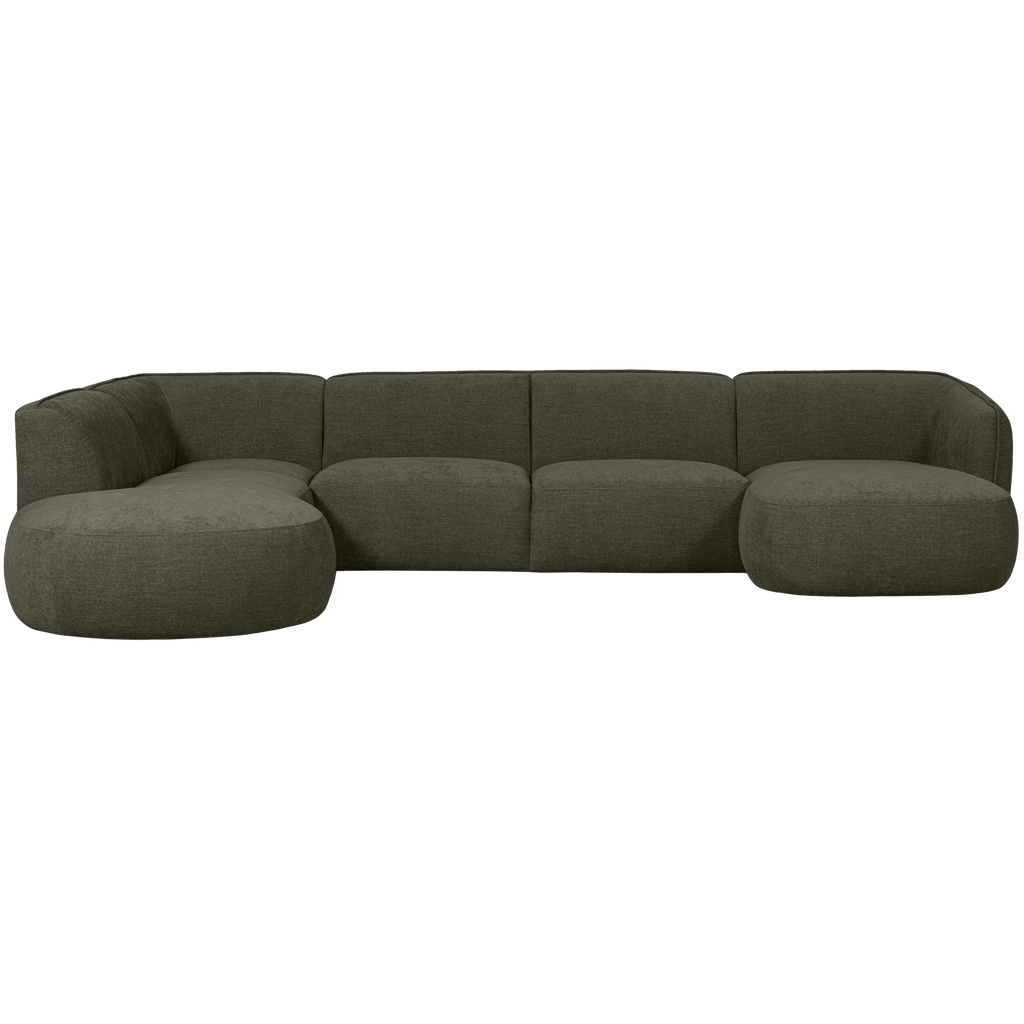 POLLY SOFA U-SHAPE LEFT WARM GREEN