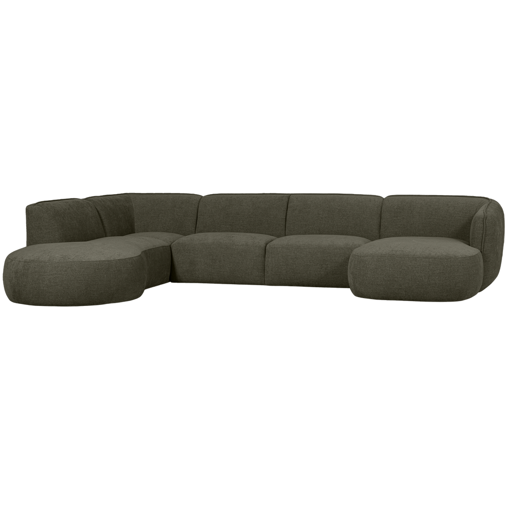 POLLY SOFA U-SHAPE LEFT WARM GREEN