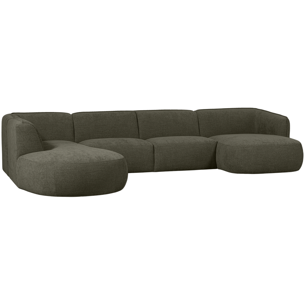 POLLY SOFA U-SHAPE LEFT WARM GREEN