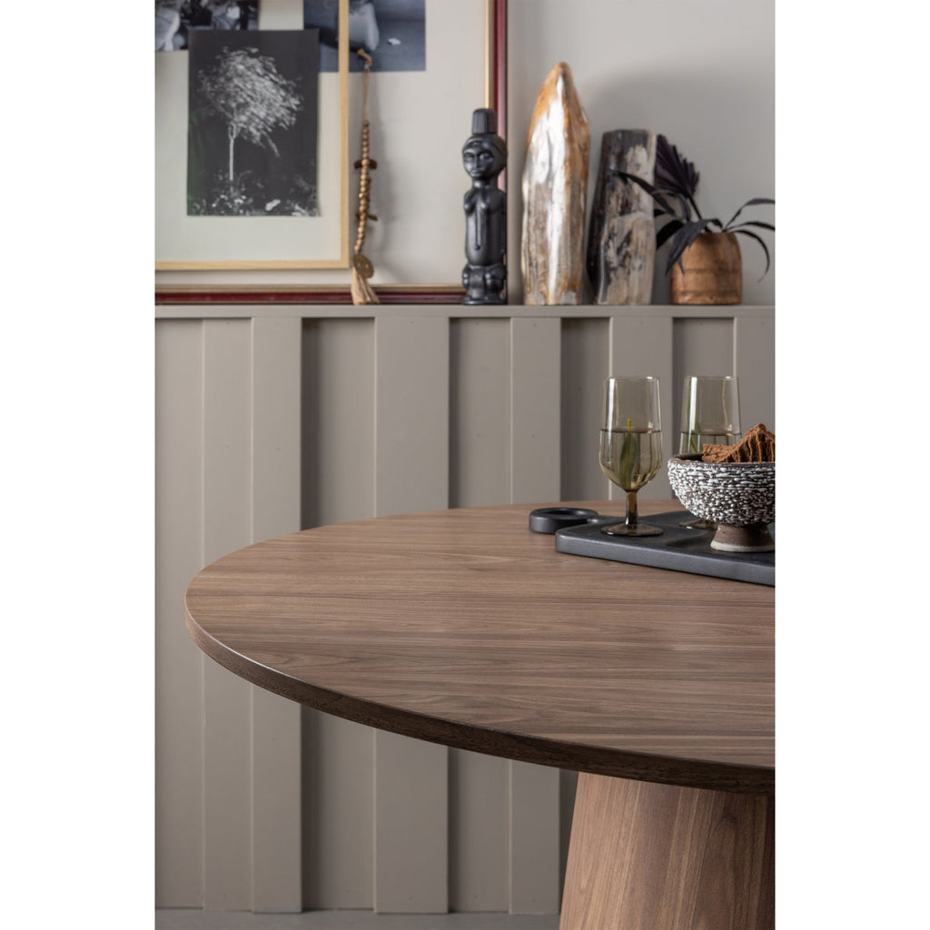 MAAN DINING TABLE ROUND MDF WALNUT O120CM