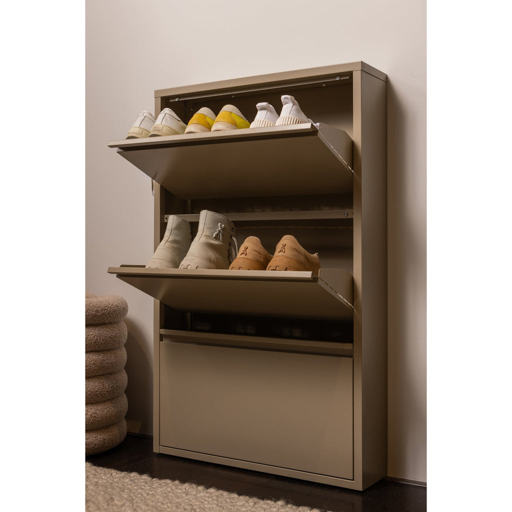 SABINE 3-COMPARTMENT SHOE CABINET METAL SAND