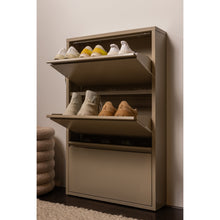 Laden Sie das Bild in den Galerie-Viewer, SABINE 3-COMPARTMENT SHOE CABINET METAL SAND