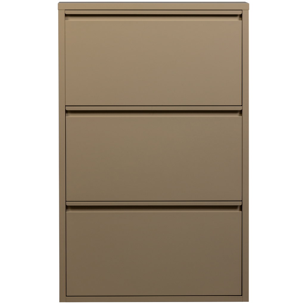 SABINE 3-COMPARTMENT SHOE CABINET METAL SAND