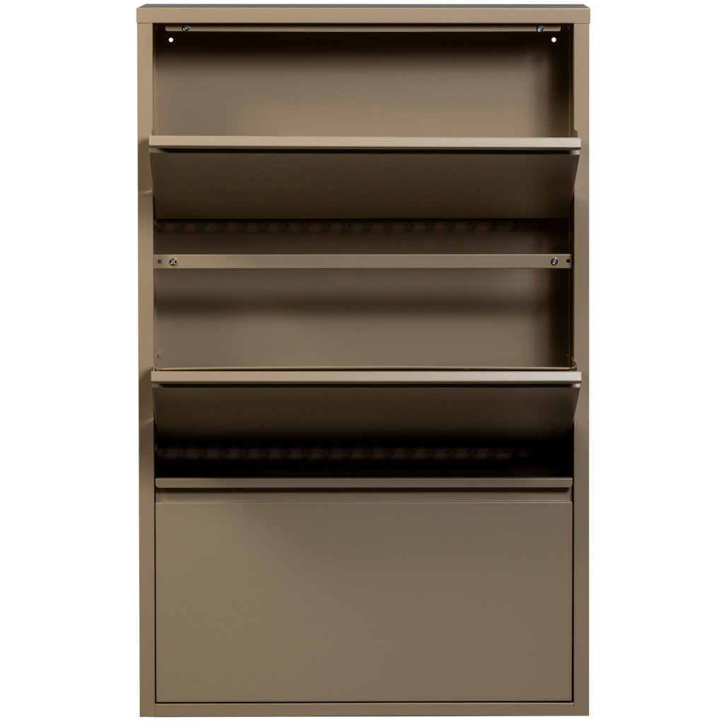 SABINE 3-COMPARTMENT SHOE CABINET METAL SAND