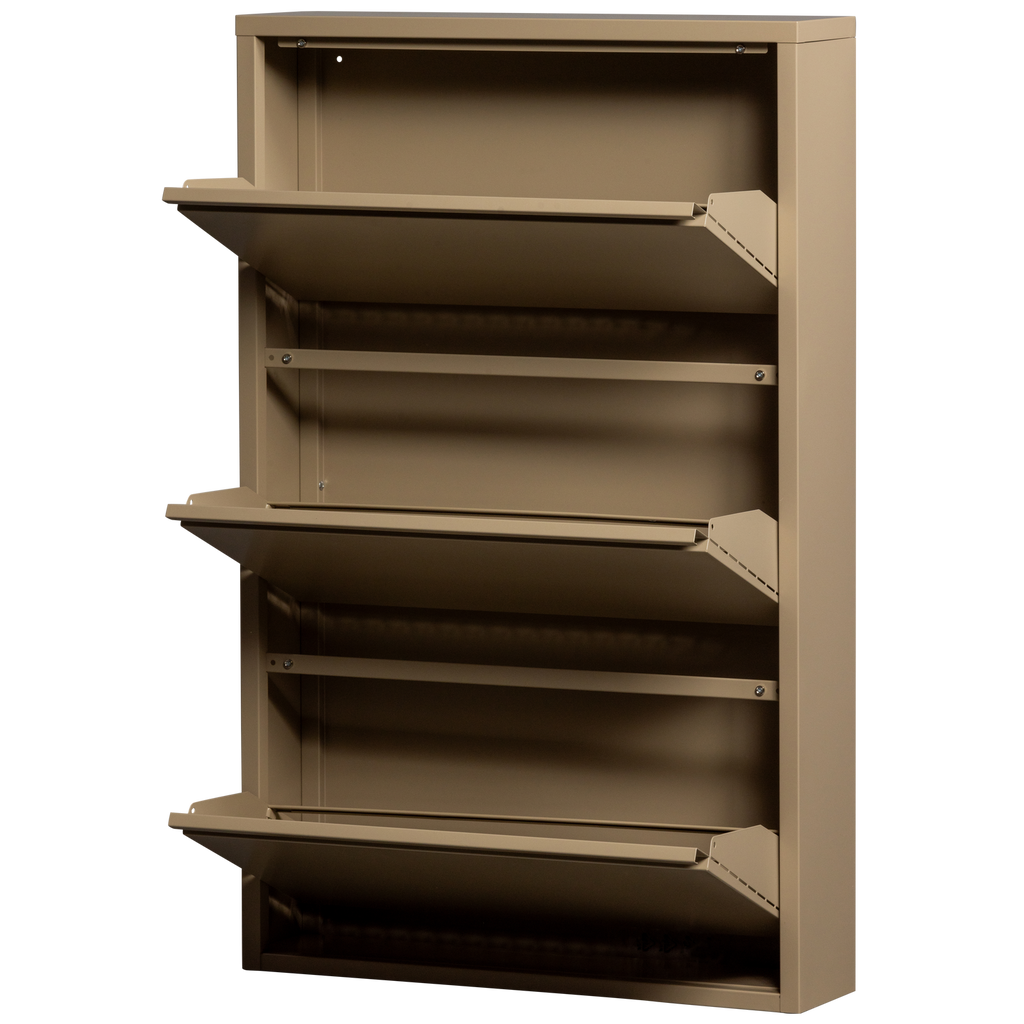 SABINE 3-COMPARTMENT SHOE CABINET METAL SAND