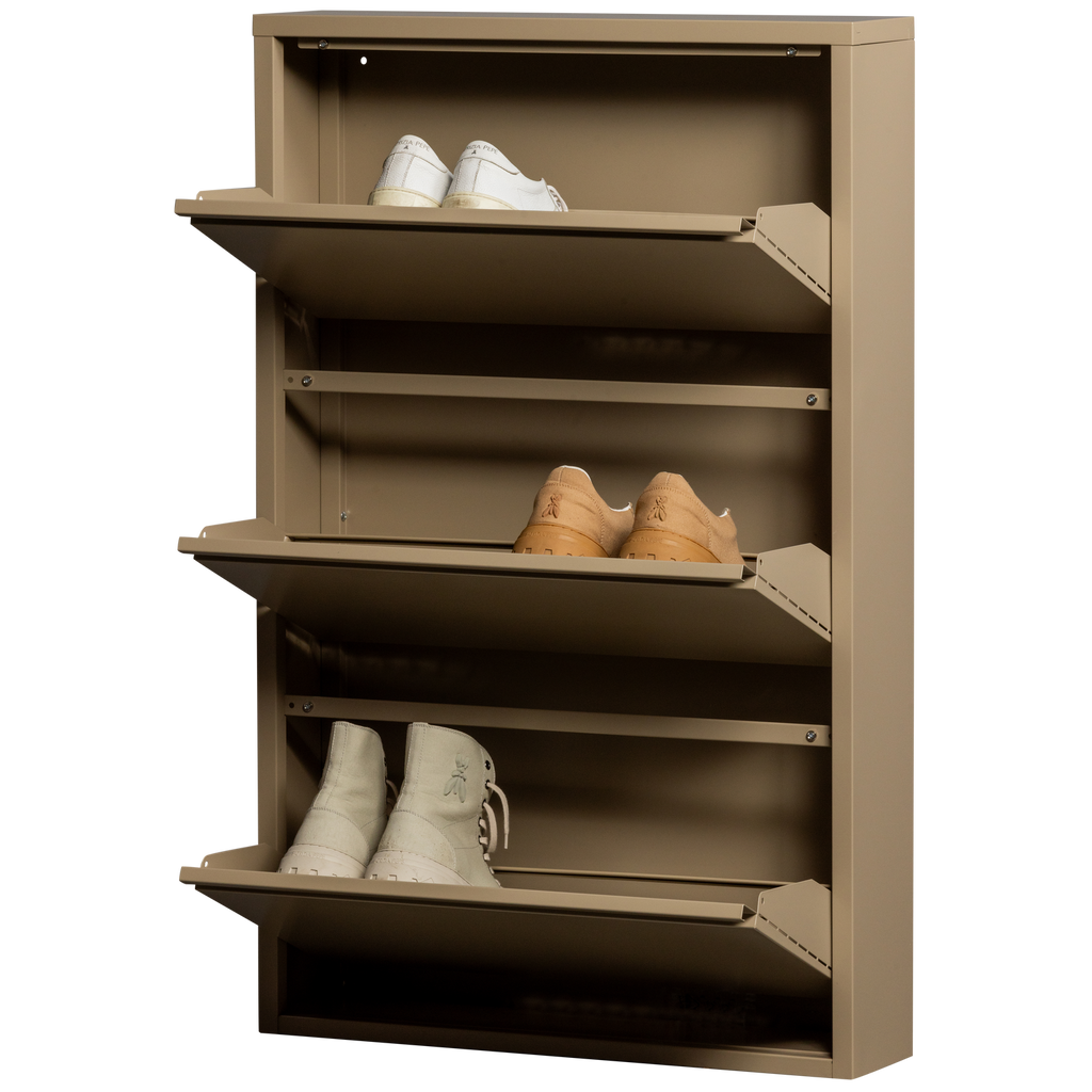 SABINE 3-COMPARTMENT SHOE CABINET METAL SAND