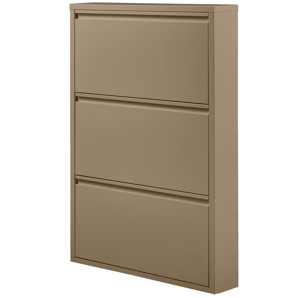 SABINE 3-COMPARTMENT SHOE CABINET METAL SAND