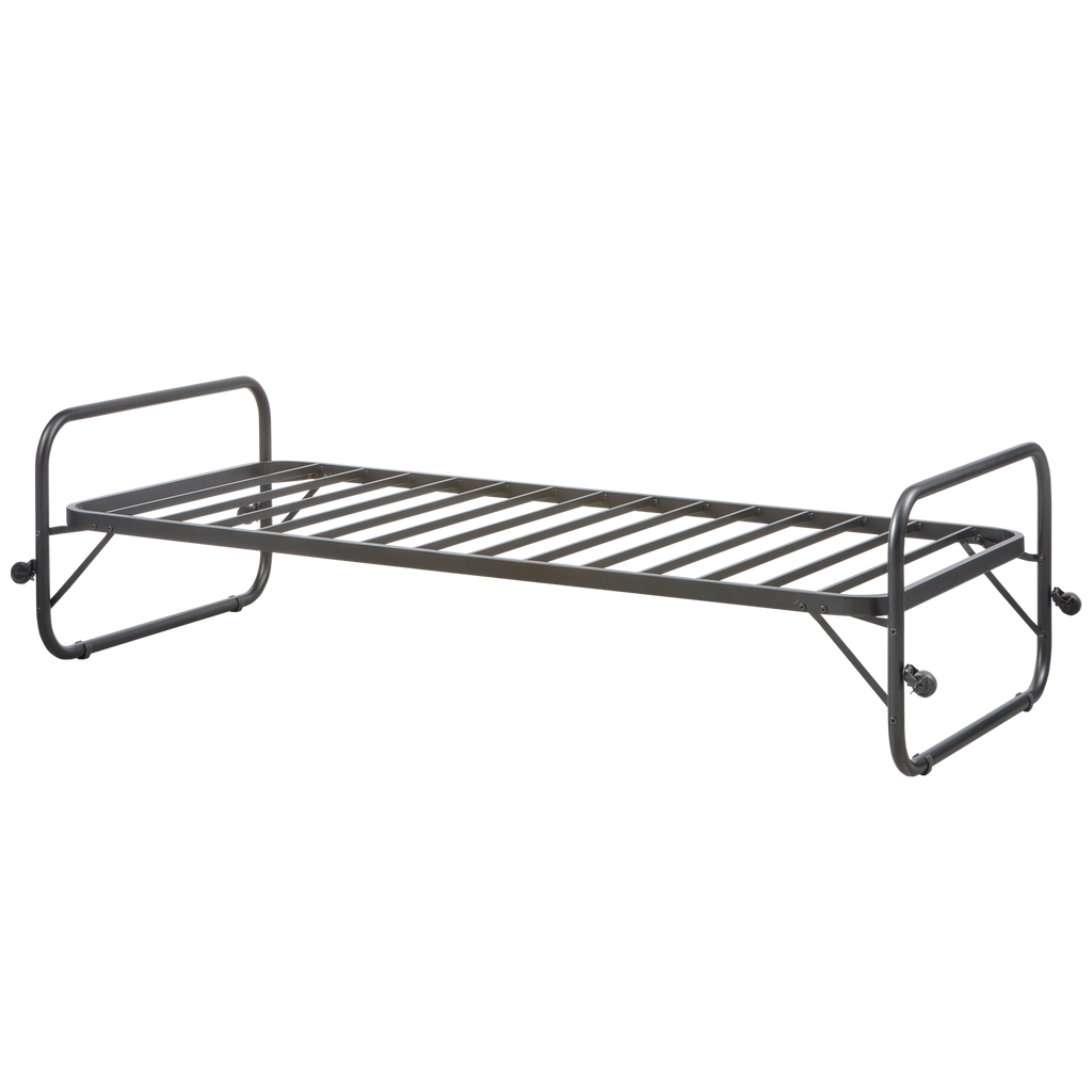LUCY SINGLE TRUNDLE BED METAL BLACK 90x200CM