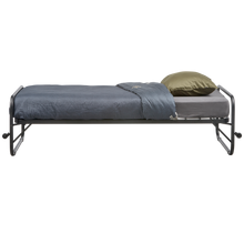 Laden Sie das Bild in den Galerie-Viewer, LUCY SINGLE TRUNDLE BED METAL BLACK 90x200CM